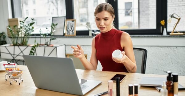 A,Confident,Influencer,Shares,Her,Favorite,Beauty,Products,While,Streaming