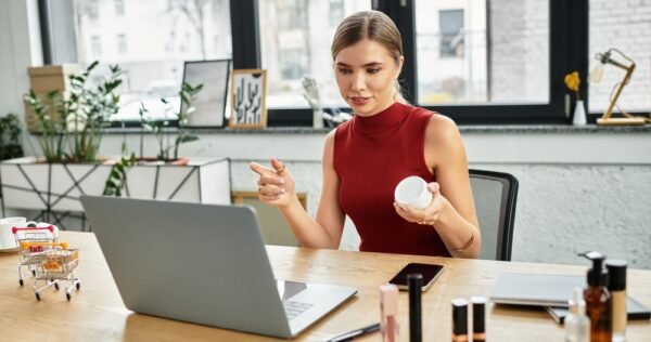 A,Confident,Influencer,Shares,Her,Favorite,Beauty,Products,While,Streaming