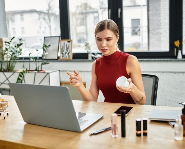 A,Confident,Influencer,Shares,Her,Favorite,Beauty,Products,While,Streaming